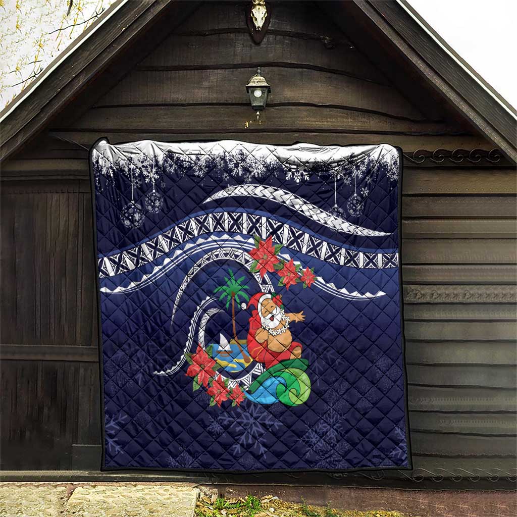 Felis Pusgua Guam Santa Quilt Merry Christmas with Polynesian Tribal