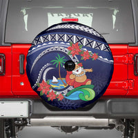 Felis Pusgua Guam Santa Spare Tire Cover Merry Christmas with Polynesian Tribal