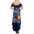 Felis Pusgua Guam Santa Summer Maxi Dress Merry Christmas with Polynesian Tribal