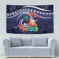 Felis Pusgua Guam Santa Tapestry Merry Christmas with Polynesian Tribal