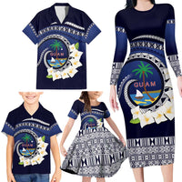 Hafai Adai Guam Guasalis Family Matching Long Sleeve Bodycon Dress and Hawaiian Shirt Polynesian Tribal Pattern LT9 - Polynesian Pride