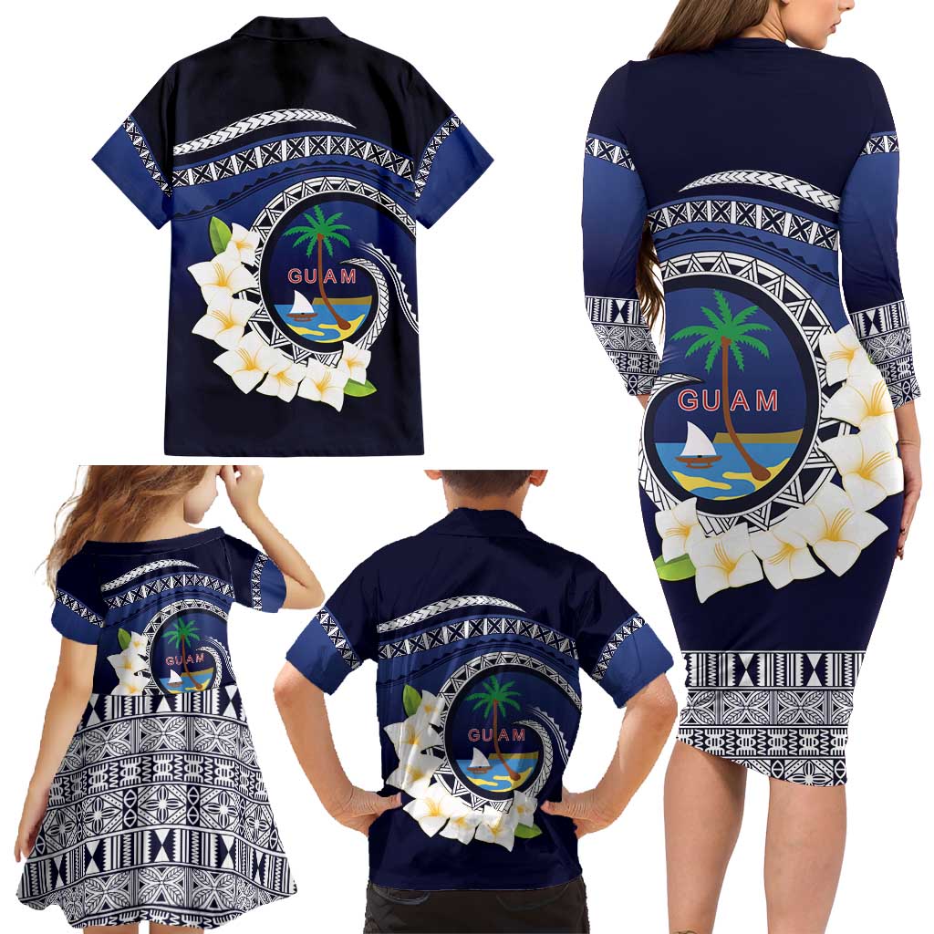 Hafai Adai Guam Guasalis Family Matching Long Sleeve Bodycon Dress and Hawaiian Shirt Polynesian Tribal Pattern LT9 - Polynesian Pride