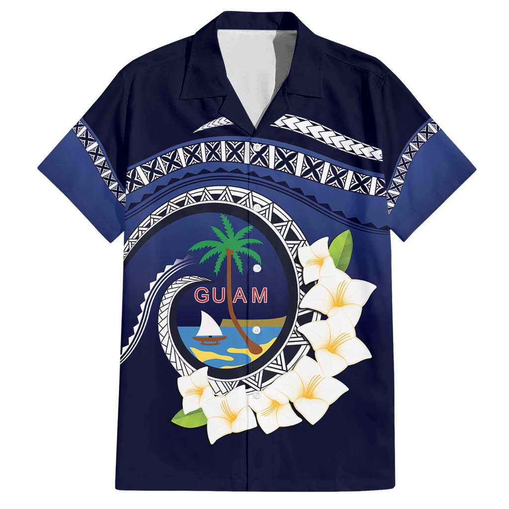 Hafai Adai Guam Guasalis Family Matching Long Sleeve Bodycon Dress and Hawaiian Shirt Polynesian Tribal Pattern LT9 Dad's Shirt - Short Sleeve Blue - Polynesian Pride