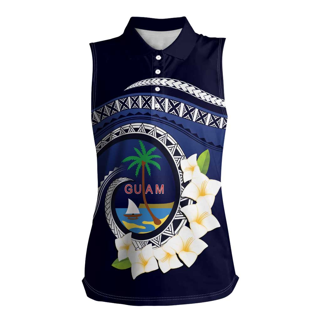 Hafai Adai Guam Guasalis Women Sleeveless Polo Shirt Polynesian Tribal Pattern