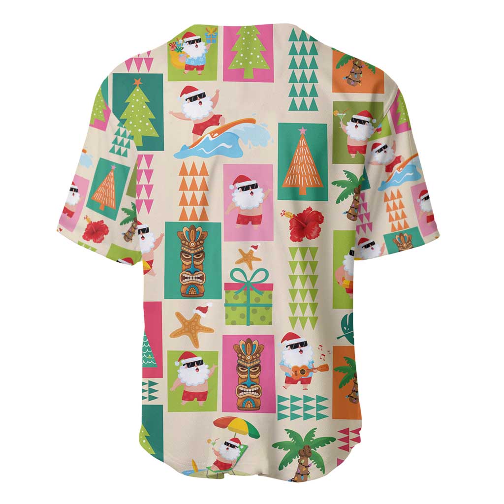 Mele Kalikimaka Hawaii Christmas Baseball Jersey Funny Santan Hippie Style