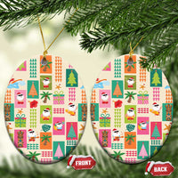 Mele Kalikimaka Hawaii Christmas Ceramic Ornament Funny Santan Hippie Style