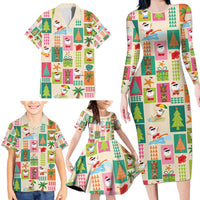 Mele Kalikimaka Hawaii Christmas Family Matching Long Sleeve Bodycon Dress and Hawaiian Shirt Funny Santan Hippie Style LT9 - Polynesian Pride