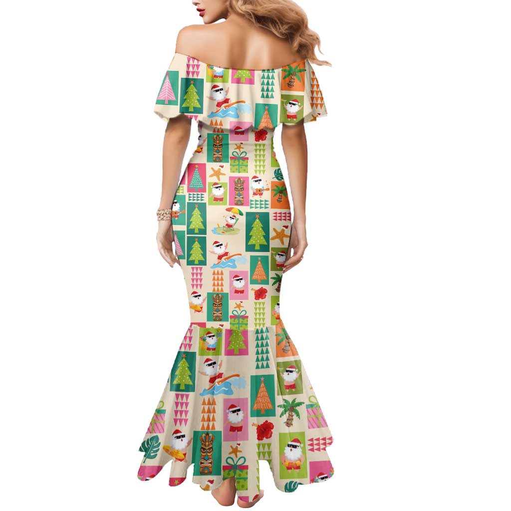 Mele Kalikimaka Hawaii Christmas Mermaid Dress Funny Santan Hippie Style