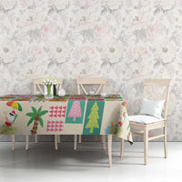 Mele Kalikimaka Hawaii Christmas Tablecloth Funny Santan Hippie Style