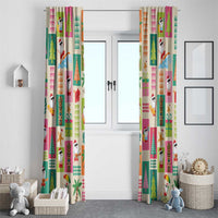 Mele Kalikimaka Hawaii Christmas Window Curtain Funny Santan Hippie Style