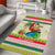 Mele Kalikimaka Hawaii Christmas Area Rug Surfing Santa with Polynesian Tribal