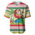 Mele Kalikimaka Hawaii Christmas Baseball Jersey Surfing Santa with Polynesian Tribal