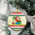 Mele Kalikimaka Hawaii Christmas Ceramic Ornament Surfing Santa with Polynesian Tribal