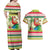 Mele Kalikimaka Hawaii Christmas Couples Matching Off Shoulder Maxi Dress and Hawaiian Shirt Surfing Santa with Polynesian Tribal