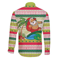 Mele Kalikimaka Hawaii Christmas Family Matching Puletasi and Hawaiian Shirt Surfing Santa with Polynesian Tribal LT9 - Polynesian Pride
