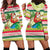 Mele Kalikimaka Hawaii Christmas Hoodie Dress Surfing Santa with Polynesian Tribal