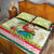 Mele Kalikimaka Hawaii Christmas Quilt Bed Set Surfing Santa with Polynesian Tribal