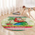 Mele Kalikimaka Hawaii Christmas Round Carpet Surfing Santa with Polynesian Tribal