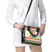 Mele Kalikimaka Hawaii Christmas Shoulder Handbag Surfing Santa with Polynesian Tribal