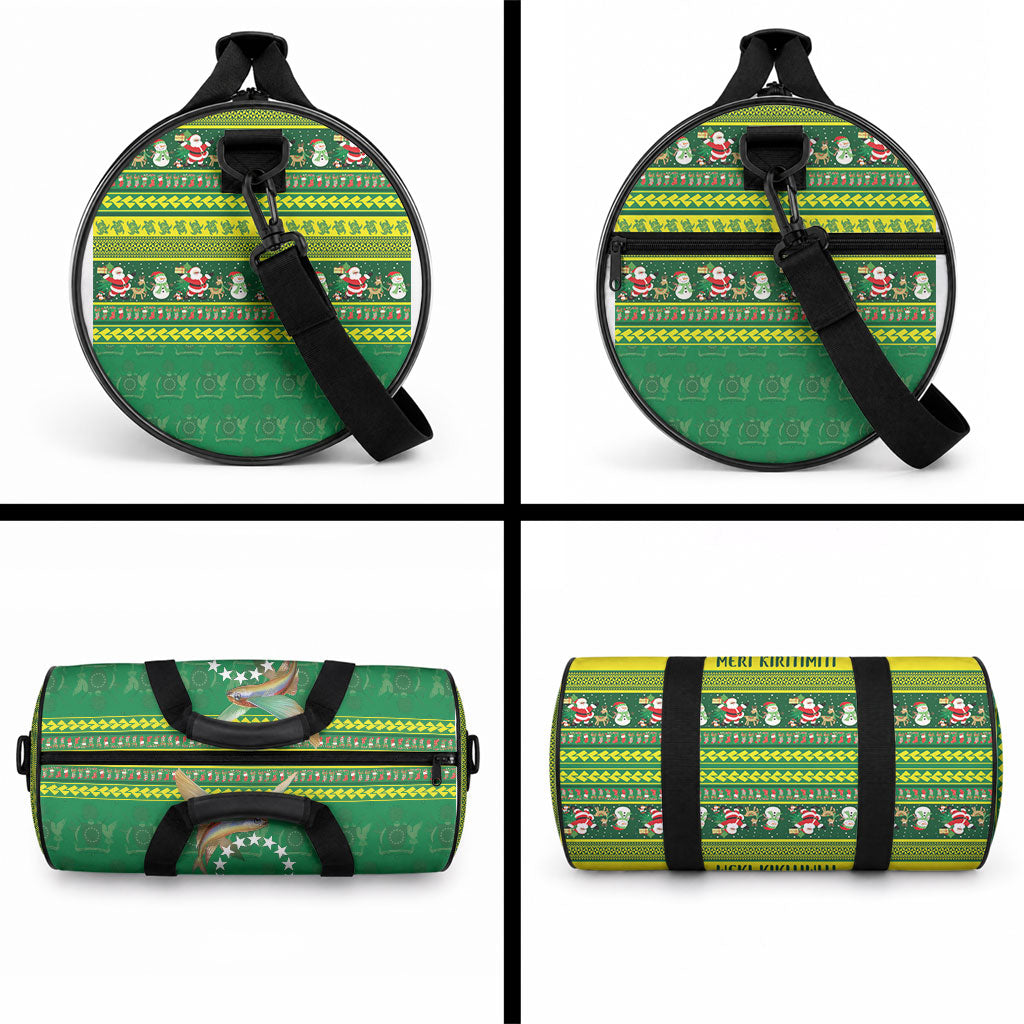 Meri Kiritimiti Cook Islands Christmas Duffle Bag Maroro Flying Fish and White Stars LT9 - Polynesian Pride