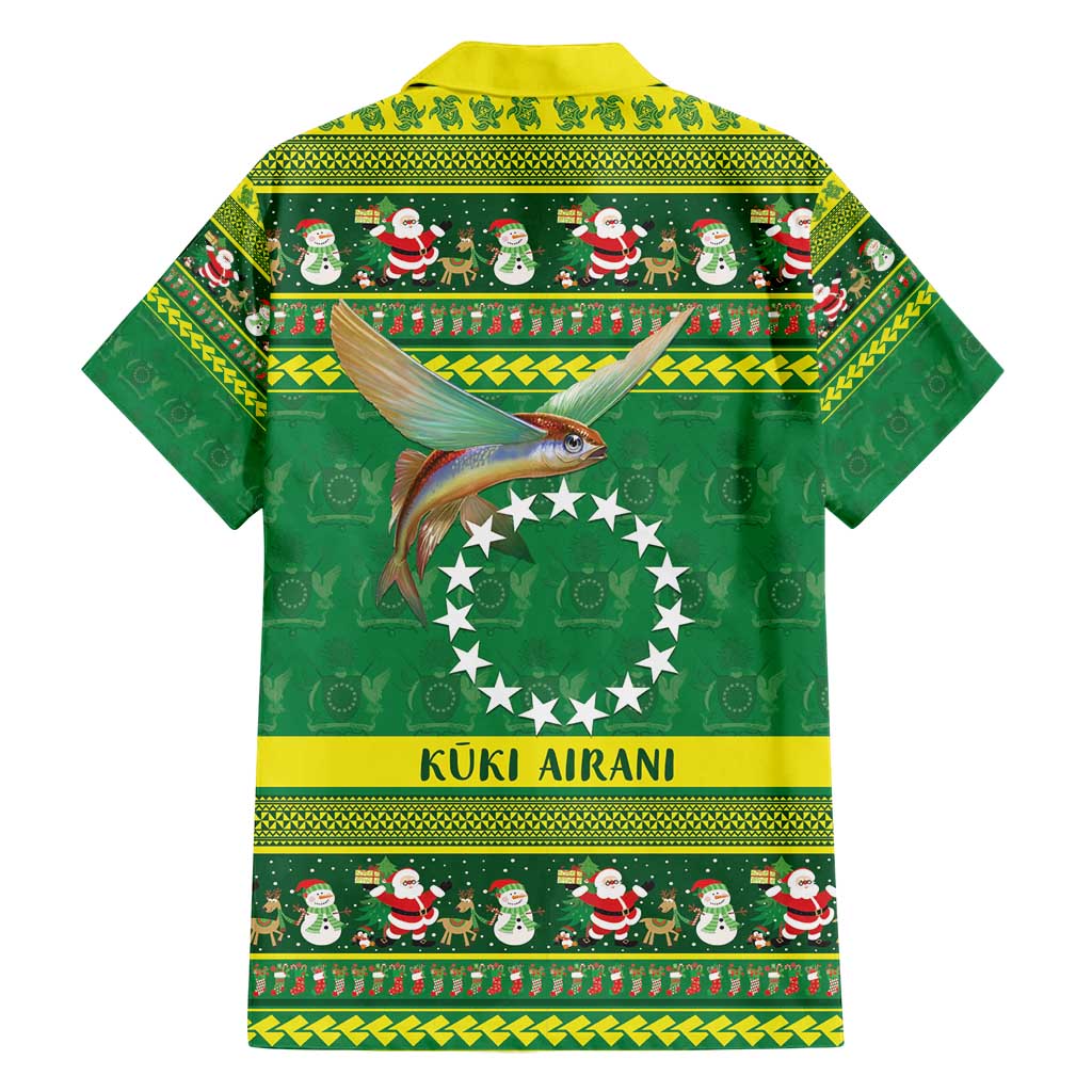 Meri Kiritimiti Cook Islands Christmas Family Matching Long Sleeve Bodycon Dress and Hawaiian Shirt Maroro Flying Fish and White Stars LT9 - Polynesian Pride