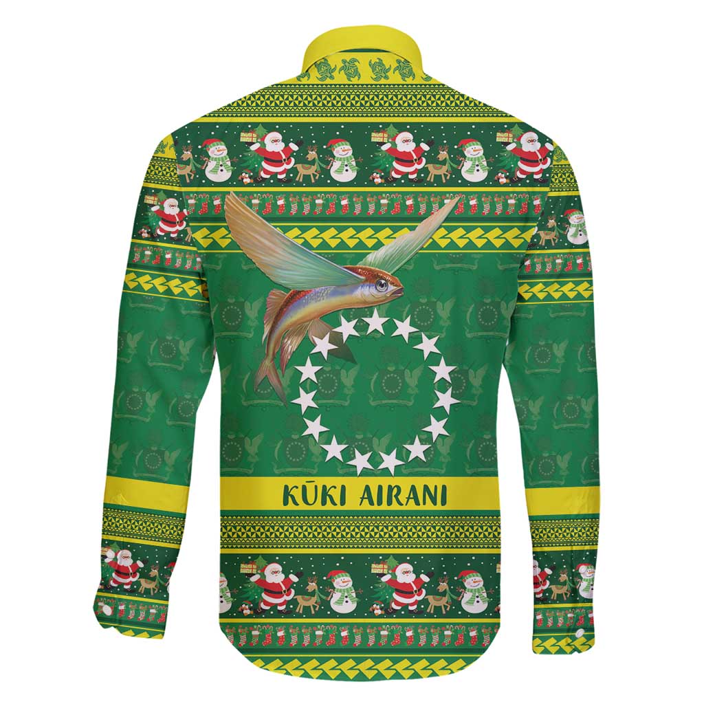 Meri Kiritimiti Cook Islands Christmas Family Matching Puletasi and Hawaiian Shirt Maroro Flying Fish and White Stars LT9 - Polynesian Pride