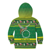 Meri Kiritimiti Cook Islands Christmas Kid Hoodie Maroro Flying Fish and White Stars