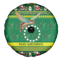 Meri Kiritimiti Cook Islands Christmas Spare Tire Cover Maroro Flying Fish and White Stars