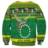 Meri Kiritimiti Cook Islands Christmas Sweatshirt Maroro Flying Fish and White Stars