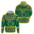 Meri Kiritimiti Cook Islands Christmas Zip Hoodie Maroro Flying Fish and White Stars