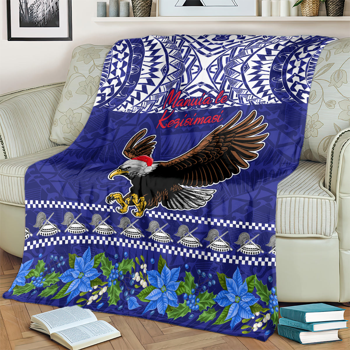 American Samoa Christmas Blanket Manuia le Kerisimasi Polynesian Tribal LT9 - Polynesian Pride