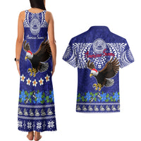 American Samoa Christmas Couples Matching Tank Maxi Dress and Hawaiian Shirt Manuia le Kerisimasi Polynesian Tribal LT9 - Polynesian Pride