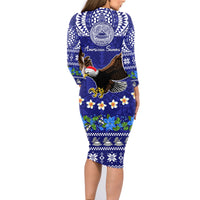 American Samoa Christmas Family Matching Long Sleeve Bodycon Dress and Hawaiian Shirt Manuia le Kerisimasi Polynesian Tribal LT9 - Polynesian Pride