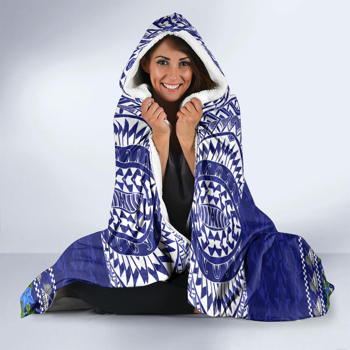 American Samoa Christmas Hooded Blanket Manuia le Kerisimasi Polynesian Tribal LT9 - Polynesian Pride