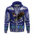 American Samoa Christmas Hoodie Manuia le Kerisimasi Polynesian Tribal LT9 Zip Hoodie Blue - Polynesian Pride