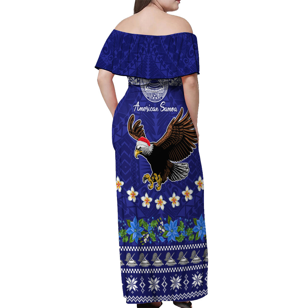 American Samoa Christmas Off Shoulder Maxi Dress Manuia le Kerisimasi Polynesian Tribal LT9 - Polynesian Pride