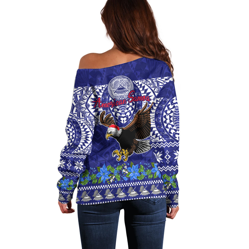 American Samoa Christmas Off Shoulder Sweater Manuia le Kerisimasi Polynesian Tribal LT9 - Polynesian Pride