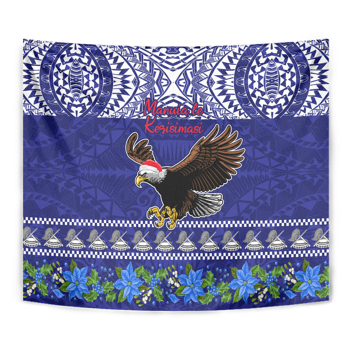 American Samoa Christmas Tapestry Manuia le Kerisimasi Polynesian Tribal LT9 - Polynesian Pride