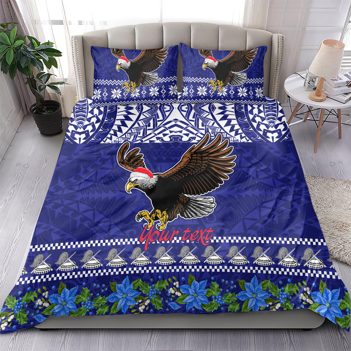 Personalised American Samoa Christmas Bedding Set Manuia le Kerisimasi Polynesian Tribal LT9 - Polynesian Pride