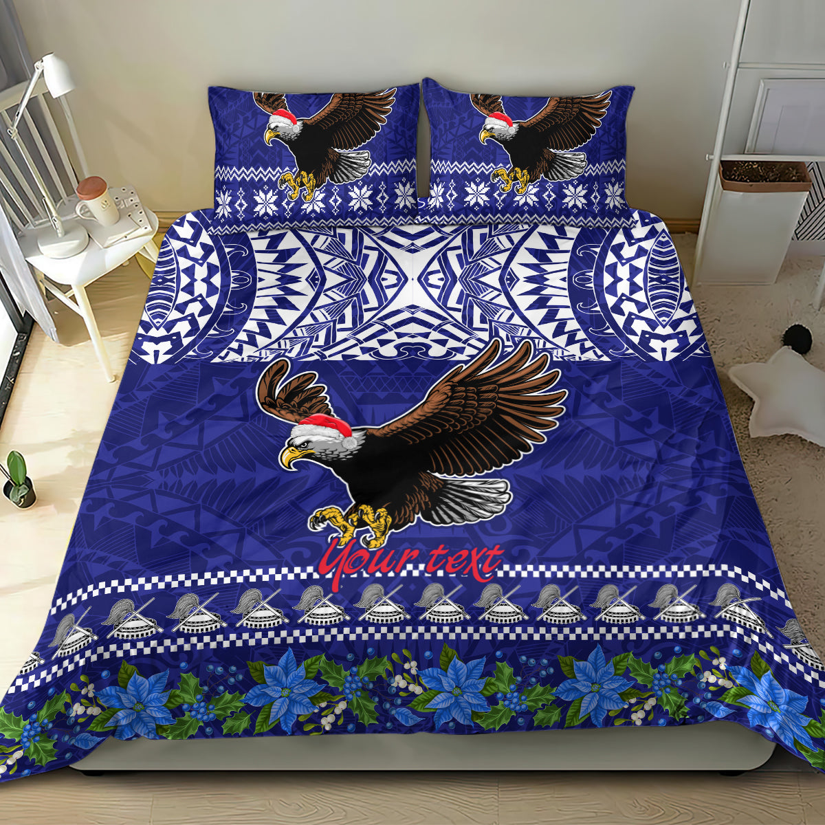 Personalised American Samoa Christmas Bedding Set Manuia le Kerisimasi Polynesian Tribal LT9 - Polynesian Pride