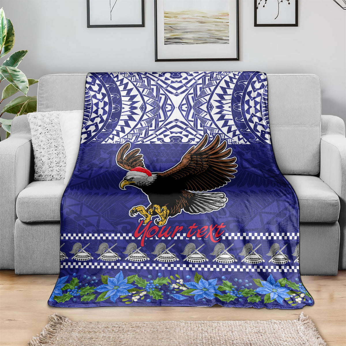 Personalised American Samoa Christmas Blanket Manuia le Kerisimasi Polynesian Tribal LT9 - Polynesian Pride