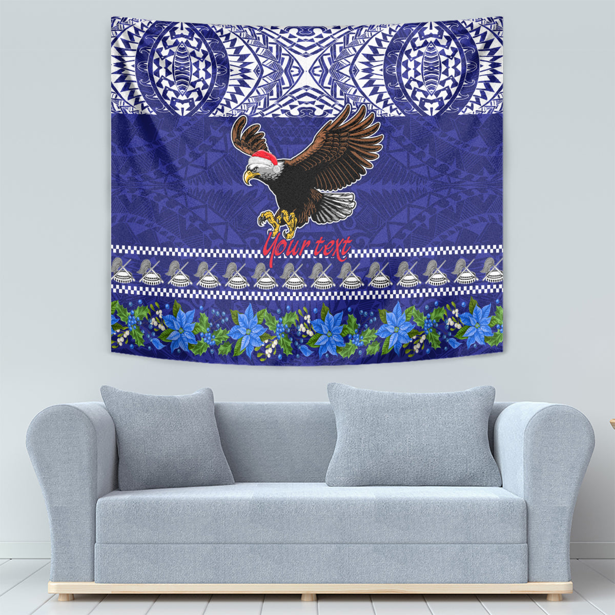 Personalised American Samoa Christmas Tapestry Manuia le Kerisimasi Polynesian Tribal LT9 - Polynesian Pride