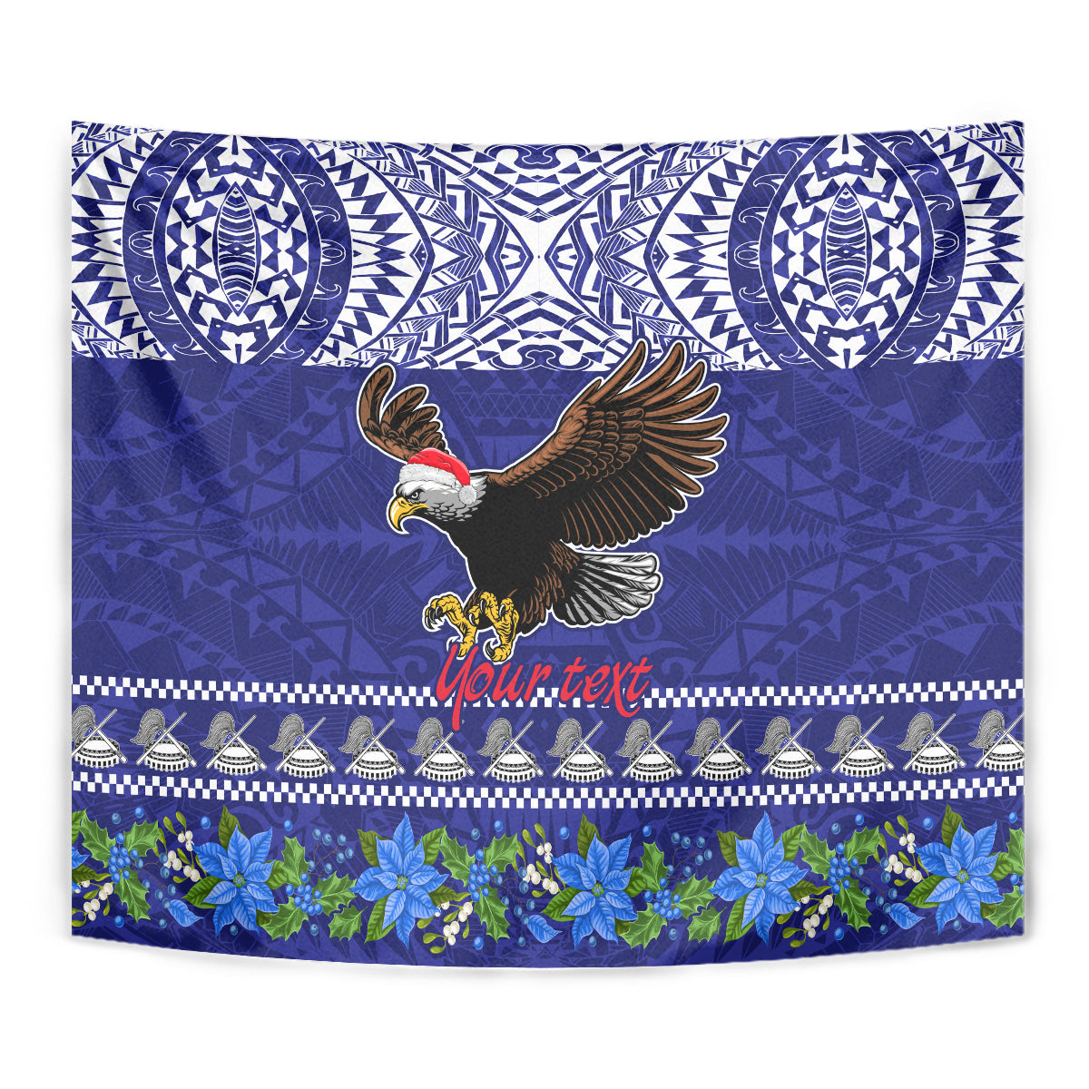 Personalised American Samoa Christmas Tapestry Manuia le Kerisimasi Polynesian Tribal LT9 - Polynesian Pride