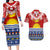 Kiribati Christmas Couples Matching Long Sleeve Bodycon Dress and Hawaiian Shirt Tekeraoi n Te Tiritimati Polynesian Tribal LT9 Red - Polynesian Pride