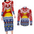 Kiribati Christmas Couples Matching Long Sleeve Bodycon Dress and Long Sleeve Button Shirt Tekeraoi n Te Tiritimati Polynesian Tribal LT9 Red - Polynesian Pride