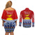 Kiribati Christmas Couples Matching Off Shoulder Short Dress and Long Sleeve Button Shirt Tekeraoi n Te Tiritimati Polynesian Tribal LT9 - Polynesian Pride