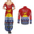 Kiribati Christmas Couples Matching Summer Maxi Dress and Long Sleeve Button Shirt Tekeraoi n Te Tiritimati Polynesian Tribal LT9 - Polynesian Pride