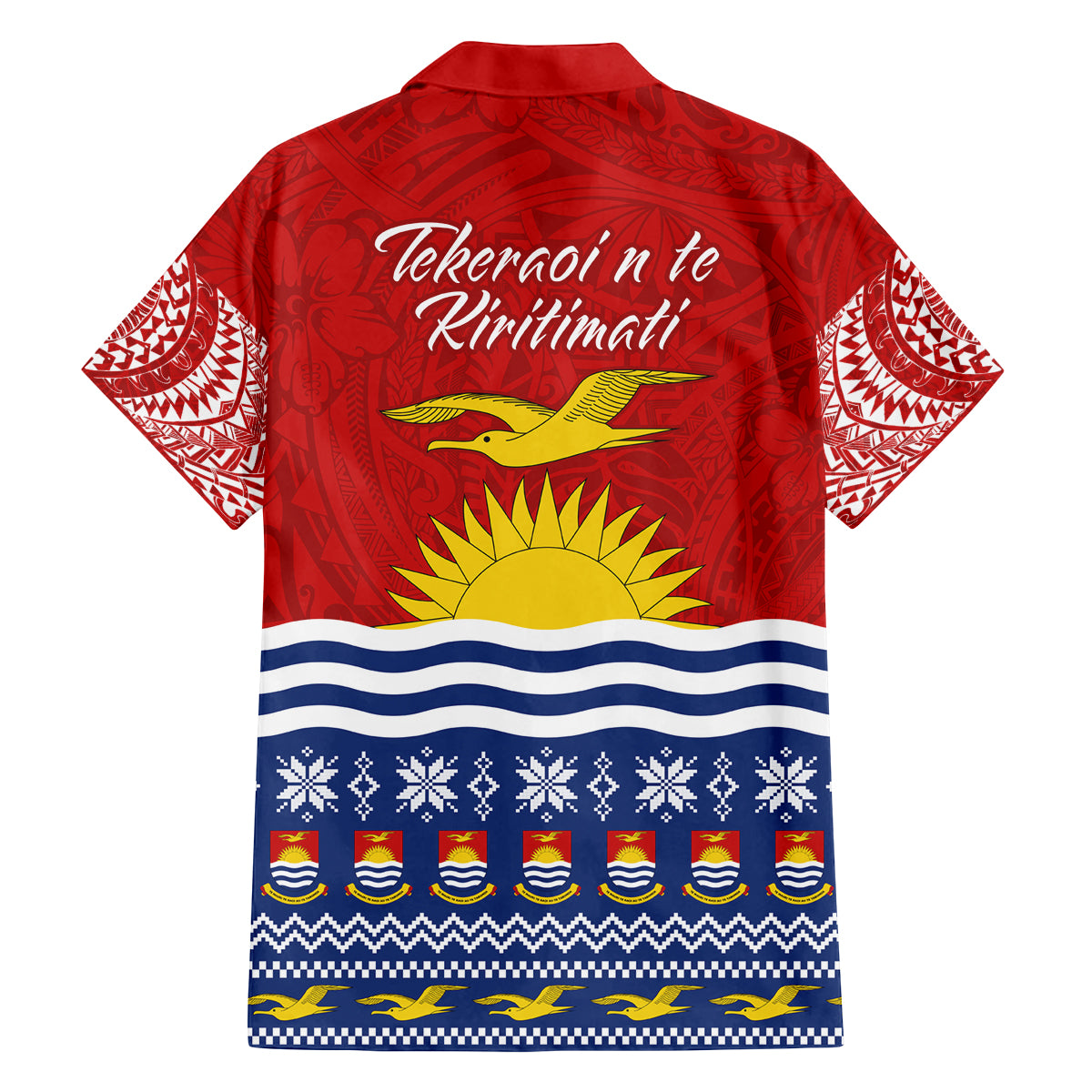 Kiribati Christmas Family Matching Long Sleeve Bodycon Dress and Hawaiian Shirt Tekeraoi n Te Tiritimati Polynesian Tribal LT9 - Polynesian Pride
