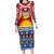 Kiribati Christmas Family Matching Long Sleeve Bodycon Dress and Hawaiian Shirt Tekeraoi n Te Tiritimati Polynesian Tribal LT9 Mom's Dress Red - Polynesian Pride