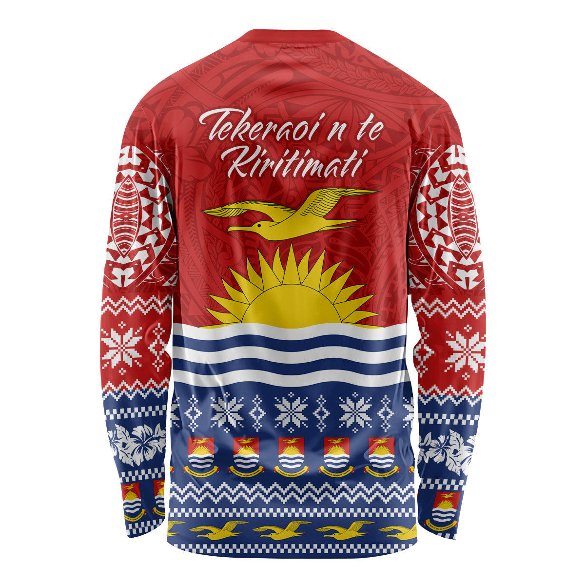 Kiribati Christmas Long Sleeve Shirt Tekeraoi n Te Tiritimati Polynesian Tribal LT9 - Polynesian Pride